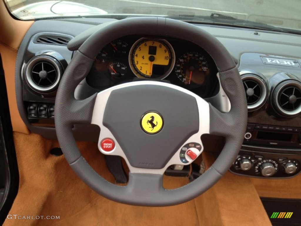 2008 Ferrari F430 Spider F1 Cuoio Steering Wheel Photo #63692514
