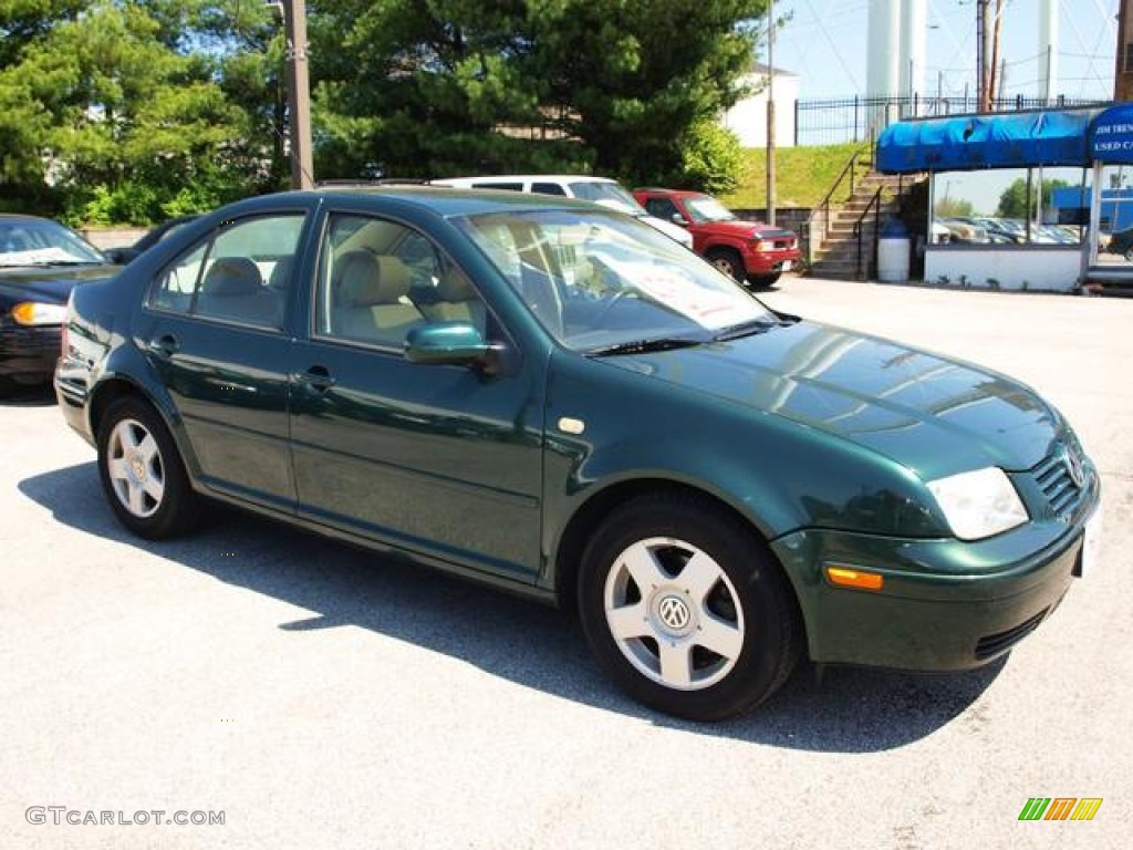 2000 Jetta GLS Sedan - Bright Green Pearl / Beige photo #2