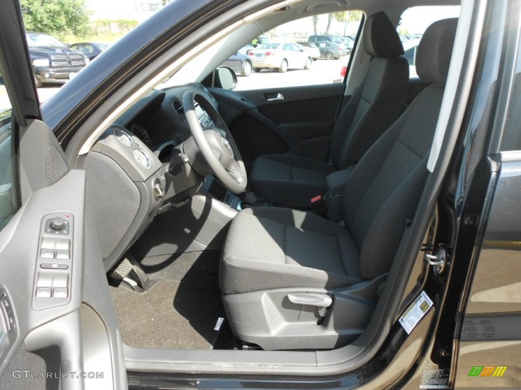2012 Tiguan S - Deep Black Metallic / Black photo #11