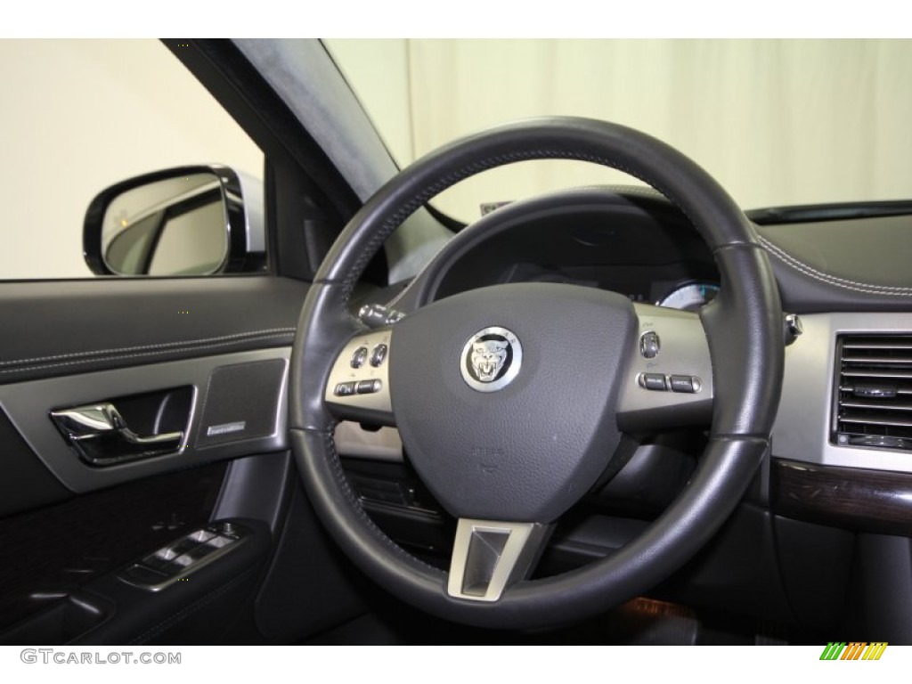 2010 Jaguar XF XF Supercharged Sedan Charcoal Steering Wheel Photo #63697149