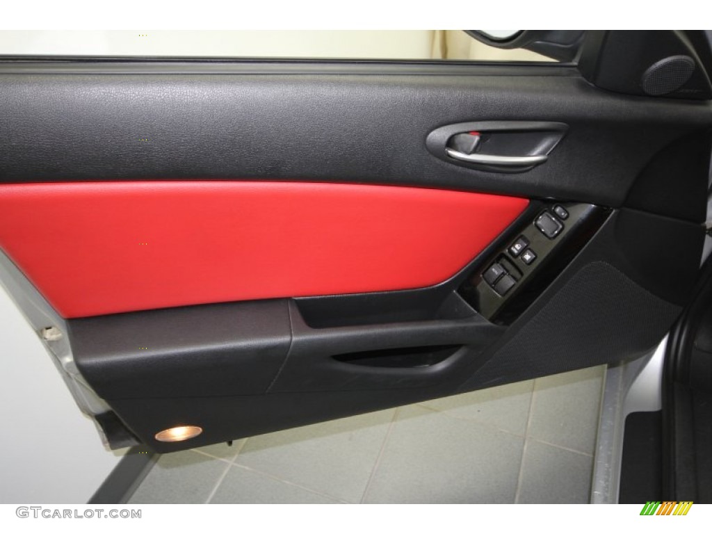 2004 Mazda RX-8 Grand Touring Black/Red Door Panel Photo #63699555