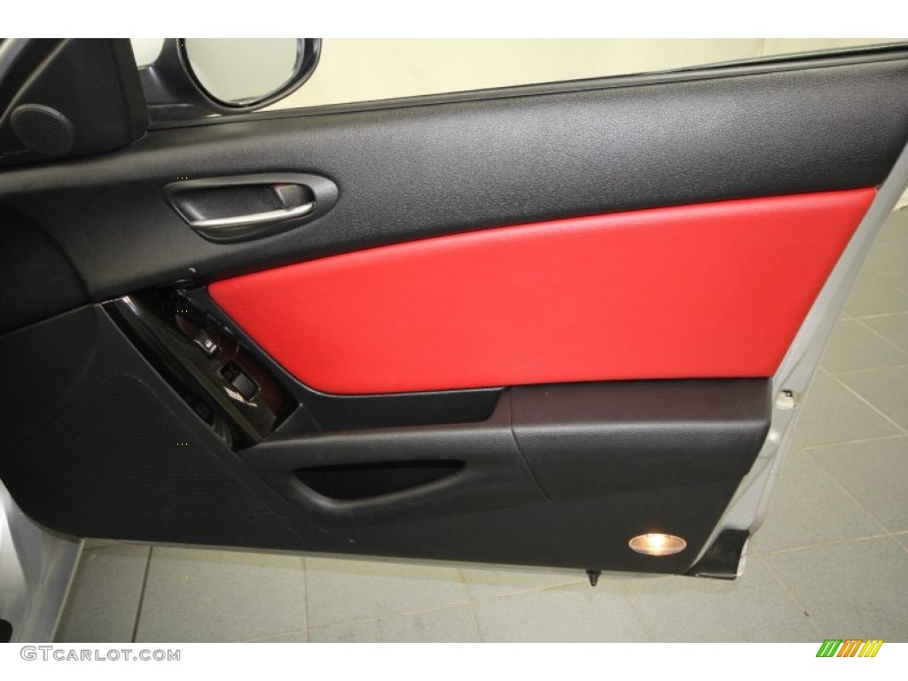 2004 Mazda RX-8 Grand Touring Black/Red Door Panel Photo #63699741