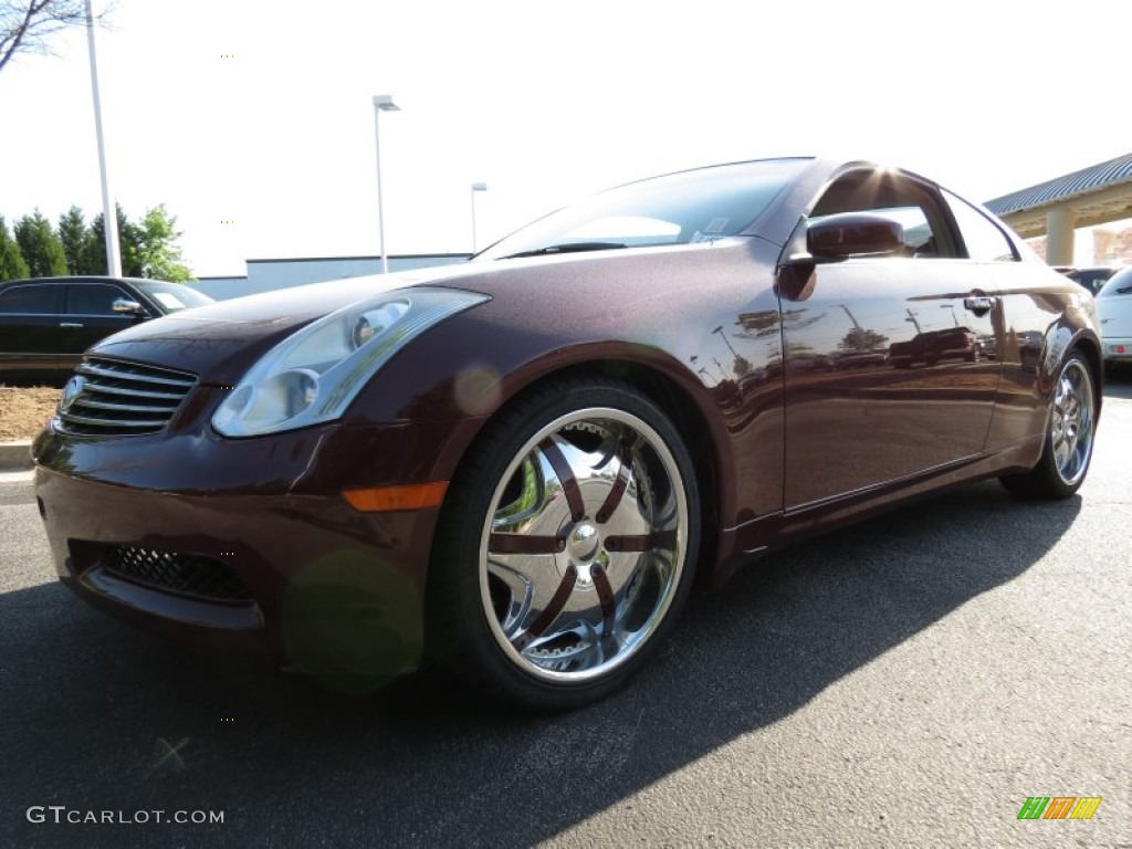 2006 G 35 Coupe - Garnet Fire Red Metallic / Wheat photo #1