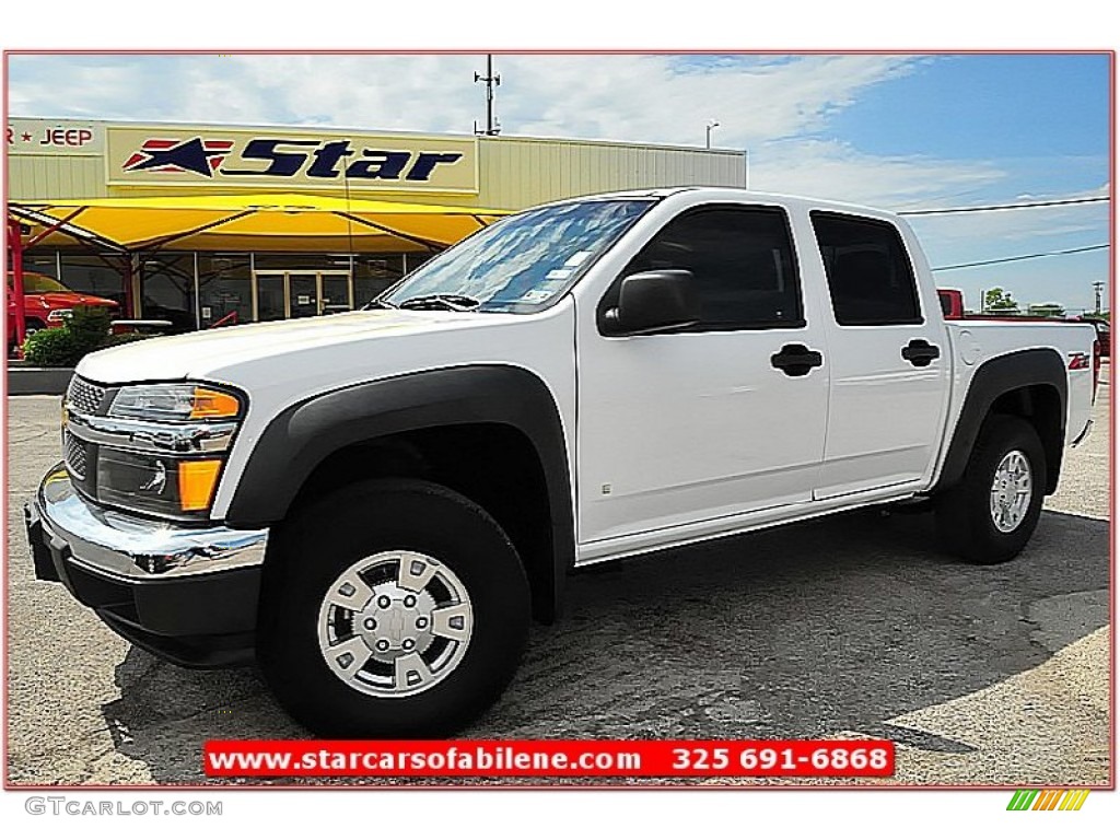 2007 Colorado LT Crew Cab - Summit White / Very Dark Pewter photo #1