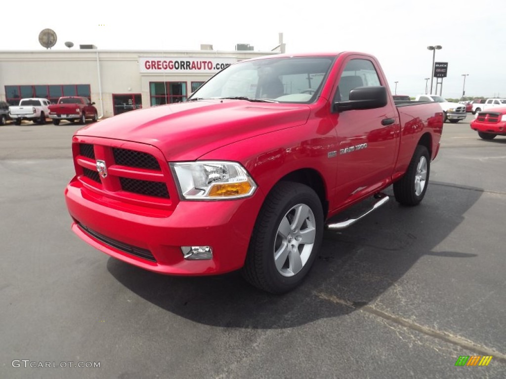 2012 Ram 1500 Express Regular Cab 4x4 - Flame Red / Dark Slate Gray/Medium Graystone photo #1