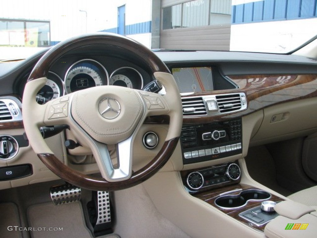 2012 Mercedes-Benz CLS 550 4Matic Coupe Almond/Mocha Dashboard Photo #63708830