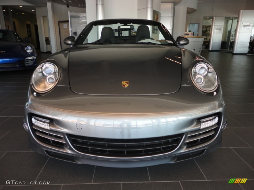 2012 911 Turbo S Cabriolet - Meteor Grey Metallic / Black photo #2