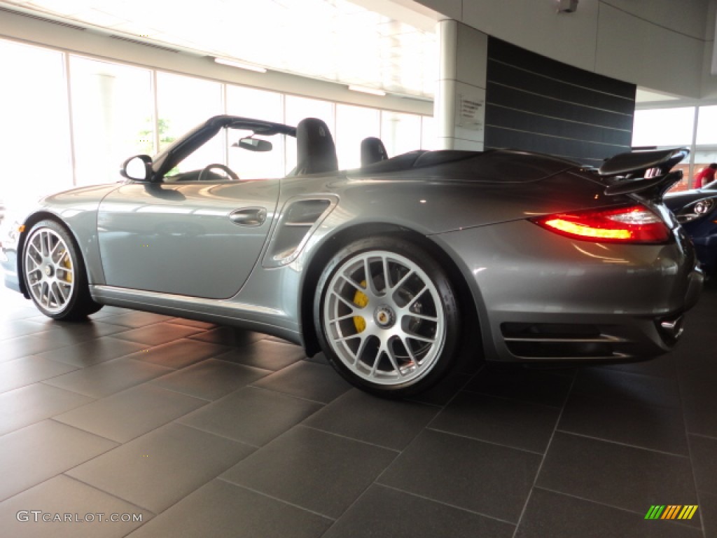 2012 911 Turbo S Cabriolet - Meteor Grey Metallic / Black photo #3