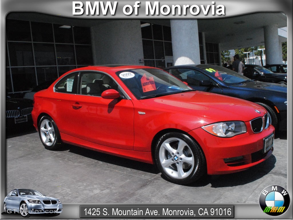 2009 1 Series 128i Coupe - Crimson Red / Taupe photo #1