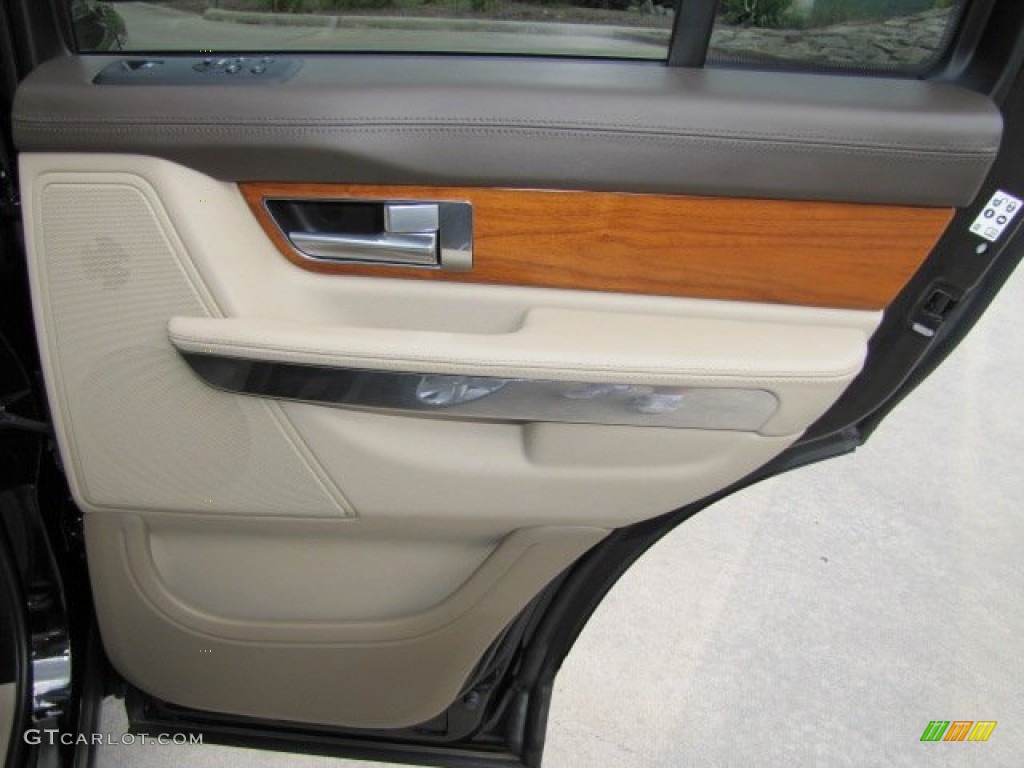 2010 Land Rover Range Rover Sport Supercharged Almond/Nutmeg Stitching Door Panel Photo #63714166