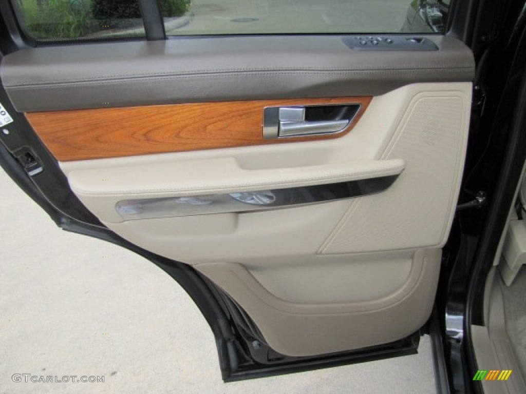 2010 Land Rover Range Rover Sport Supercharged Almond/Nutmeg Stitching Door Panel Photo #63714169