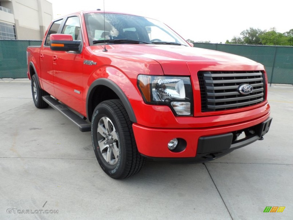 Race Red 2012 Ford F150 FX4 SuperCrew 4x4 Exterior Photo #63715699