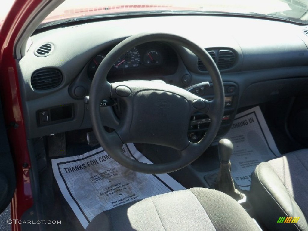 1999 Accent L Coupe - Cherry Red / Gray photo #9