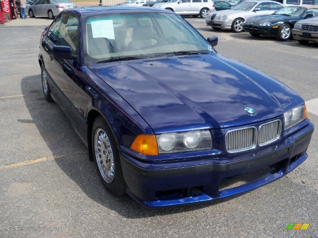 1995 3 Series 325is Coupe - Samoa Blue Metallic / Beige photo #2