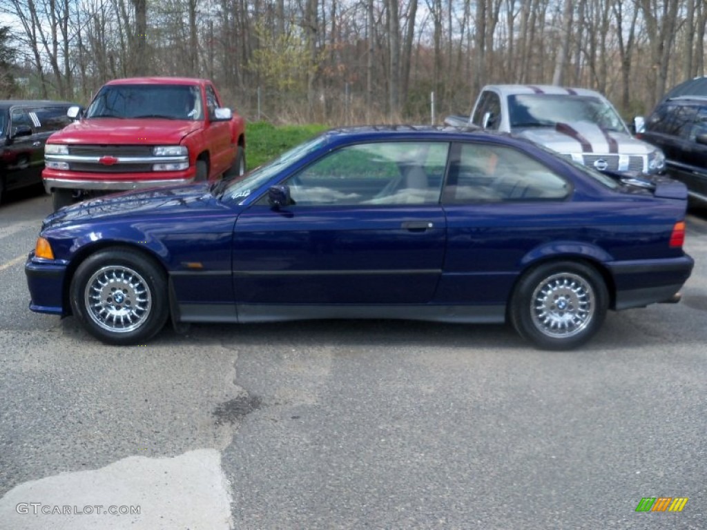 1995 3 Series 325is Coupe - Samoa Blue Metallic / Beige photo #4