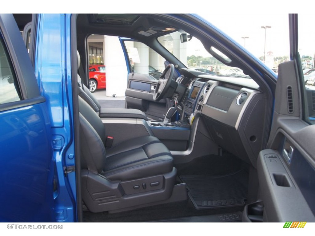 2012 F150 SVT Raptor SuperCrew 4x4 - Blue Flame Metallic / Raptor Black Leather/Cloth photo #13