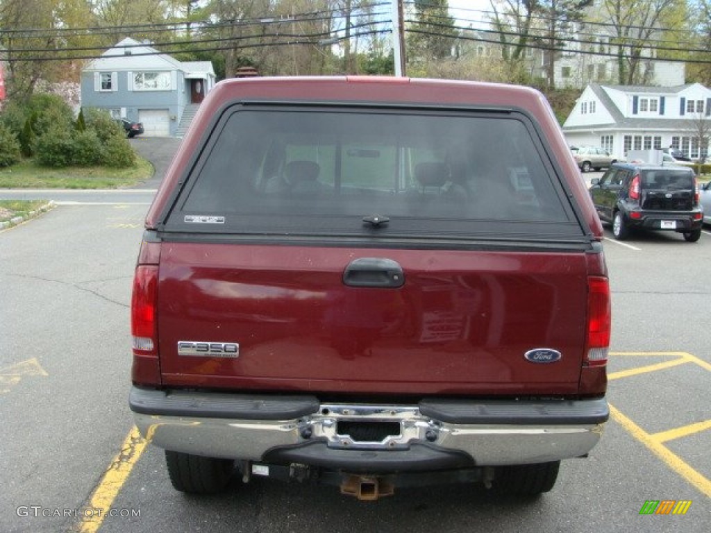 2005 F350 Super Duty XLT SuperCab 4x4 - Dark Toreador Red Metallic / Tan photo #5