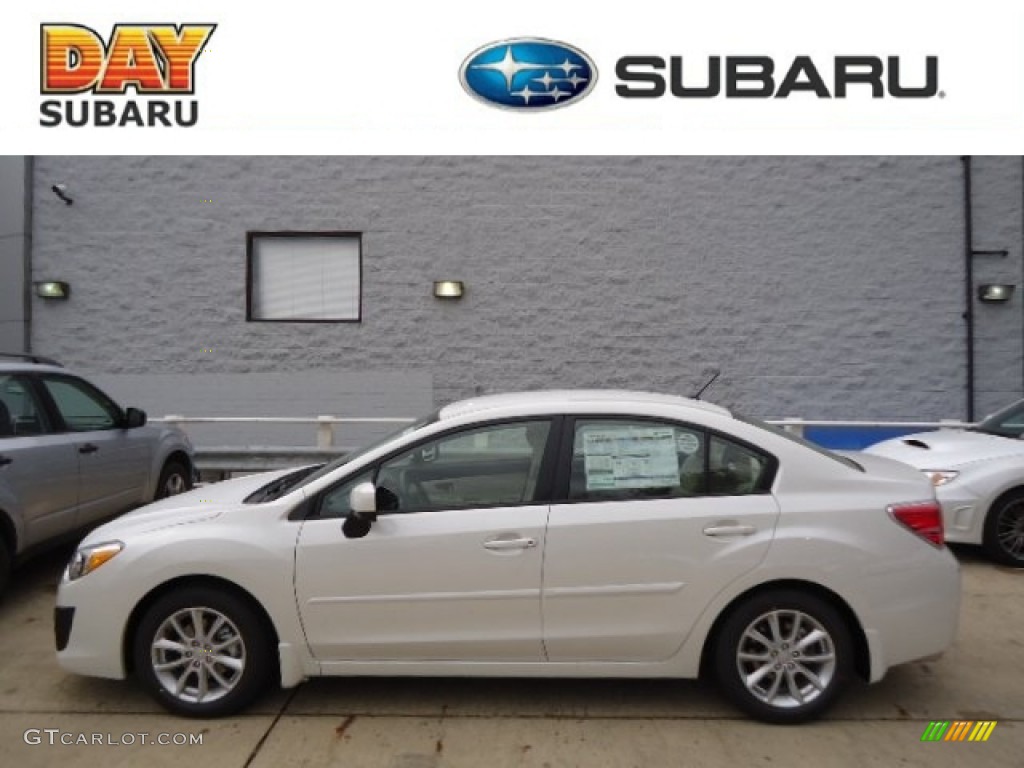 Satin White Pearl Subaru Impreza