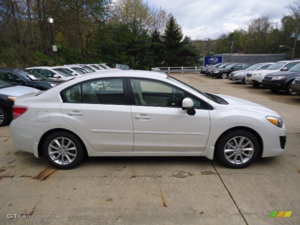 2012 Impreza 2.0i Premium 4 Door - Satin White Pearl / Ivory photo #4