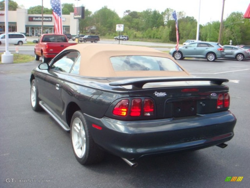 1998 Mustang GT Convertible - Dark Green Satin Metallic / Saddle photo #3