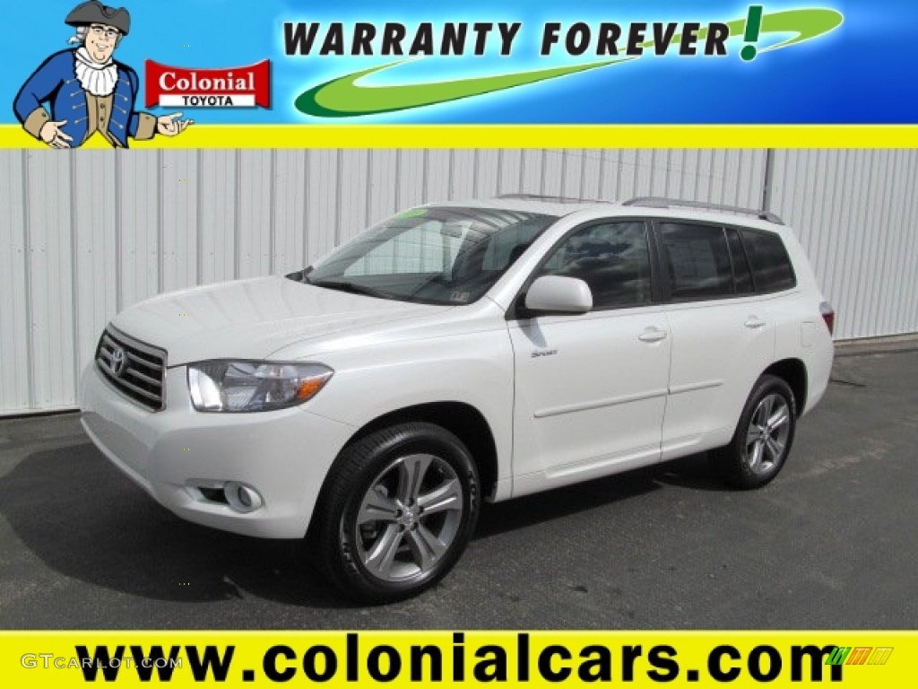 2009 Highlander Sport 4WD - Blizzard White Pearl / Black photo #1