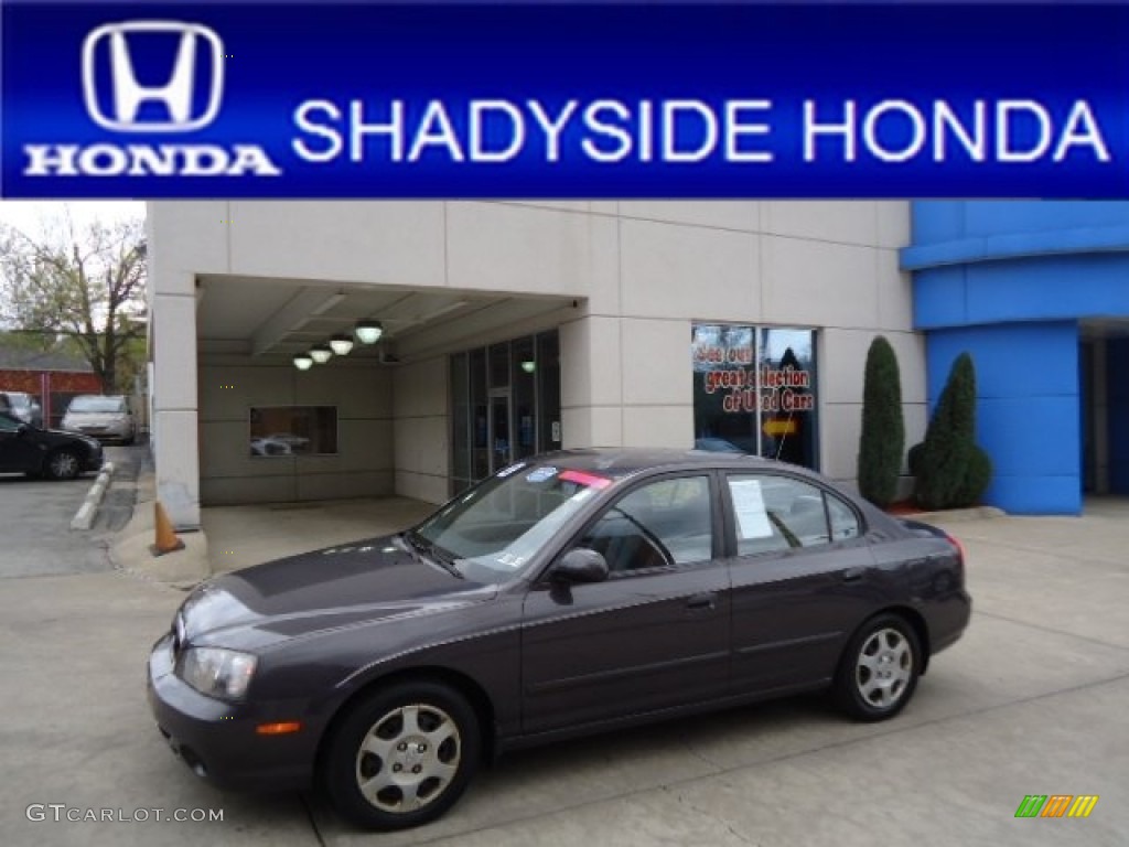 2002 Elantra GLS Sedan - Midnight Gray / Gray photo #1