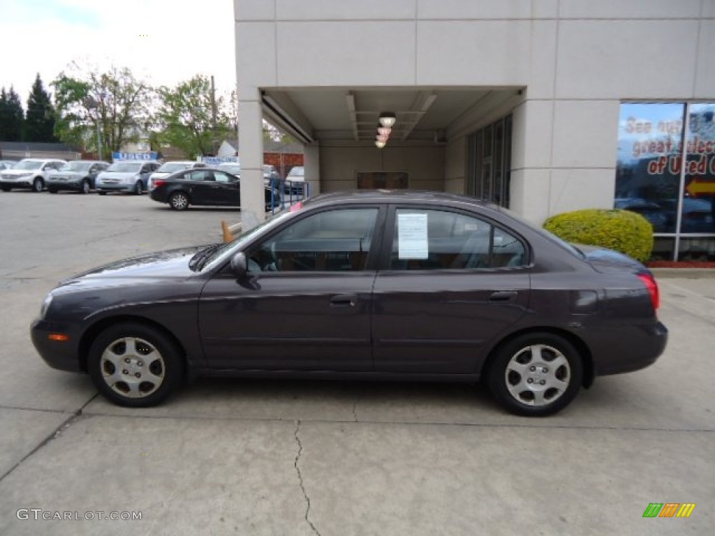 2002 Elantra GLS Sedan - Midnight Gray / Gray photo #2