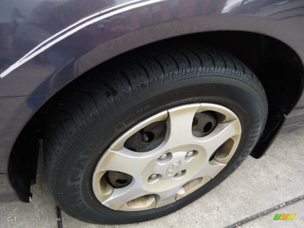2002 Elantra GLS Sedan - Midnight Gray / Gray photo #9