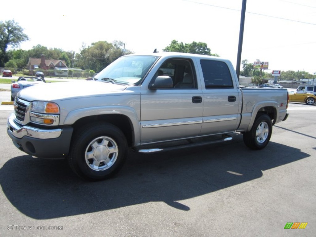 2006 Sierra 1500 SLT Z71 Crew Cab 4x4 - Silver Birch Metallic / Pewter photo #12