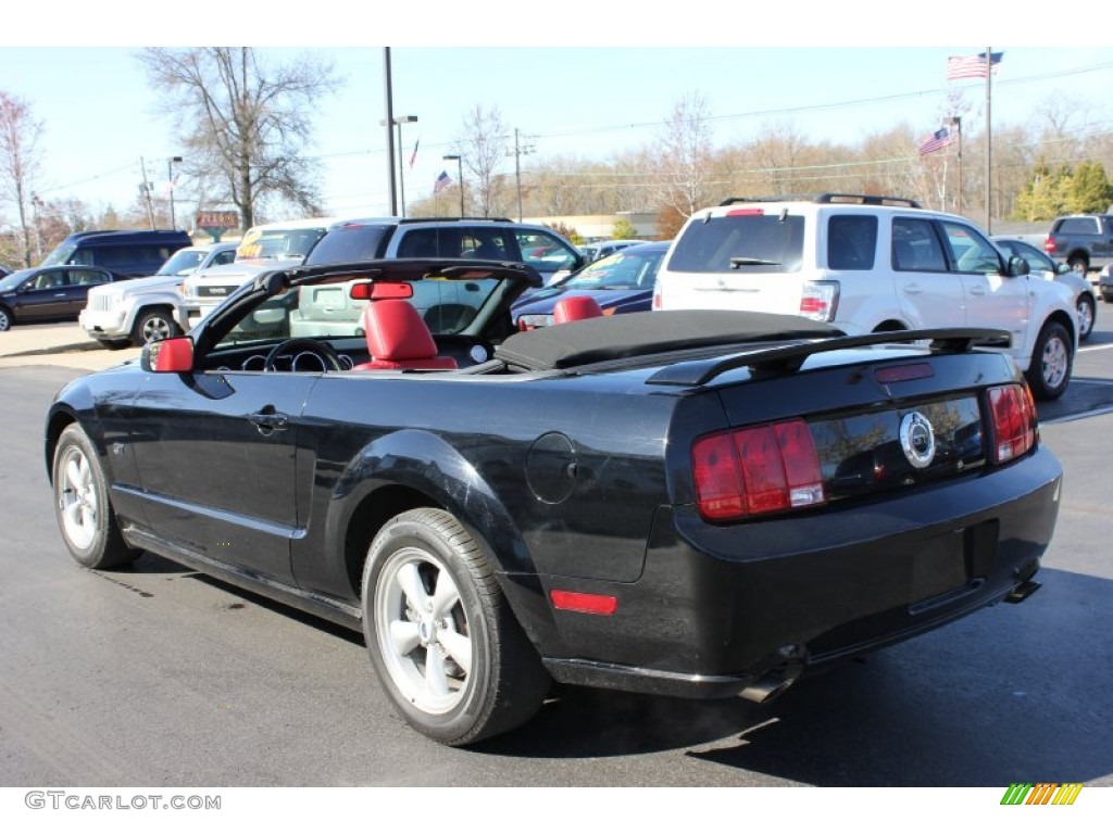 2008 Mustang GT Premium Convertible - Black / Black/Red photo #2