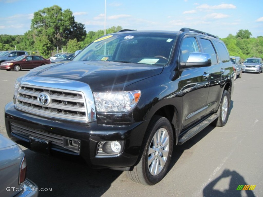 2011 Sequoia Platinum 4WD - Black / Red Rock photo #1