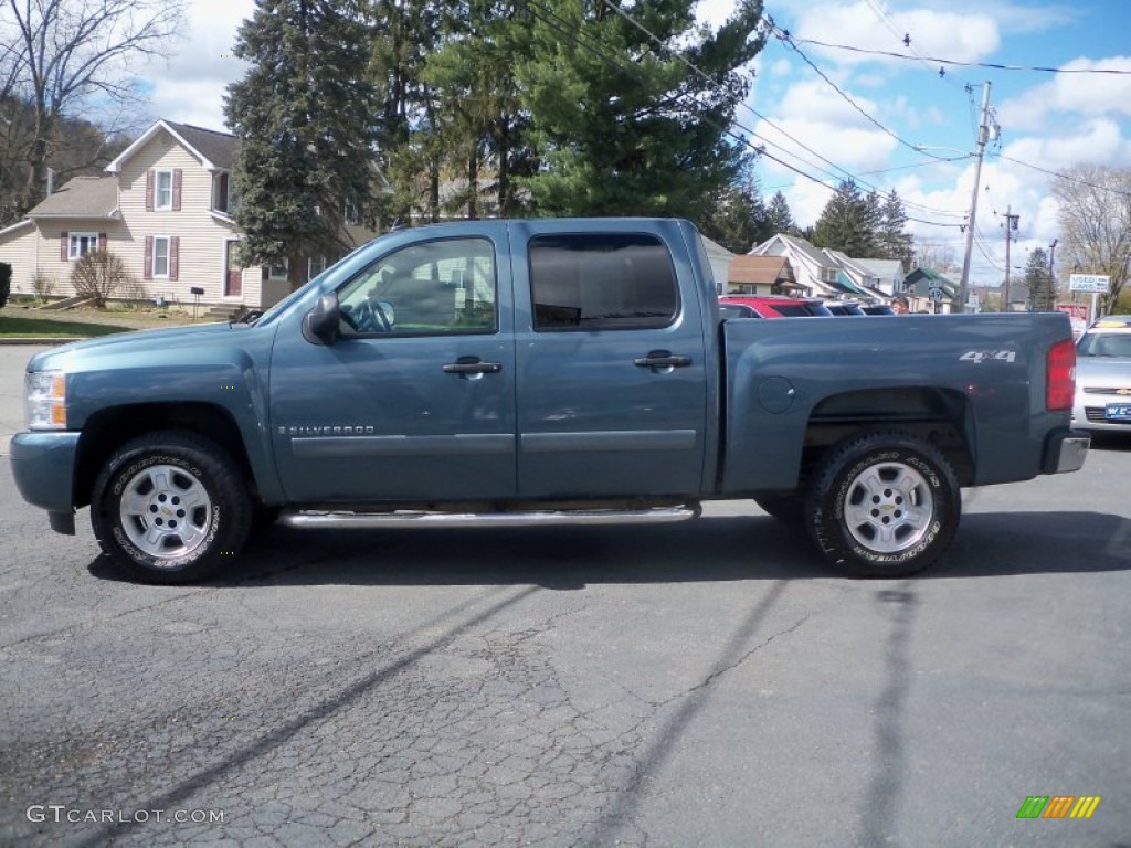 2008 Silverado 1500 LT Crew Cab 4x4 - Blue Granite Metallic / Ebony photo #8