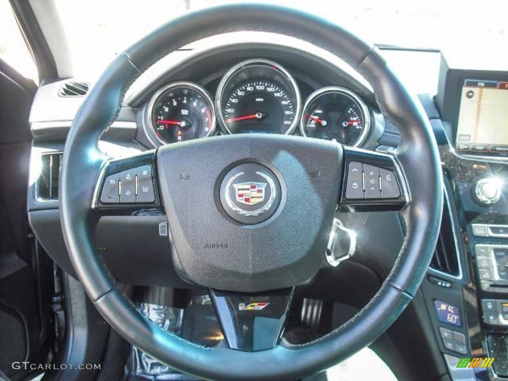 2011 Cadillac CTS -V Sedan Ebony Steering Wheel Photo #63744318