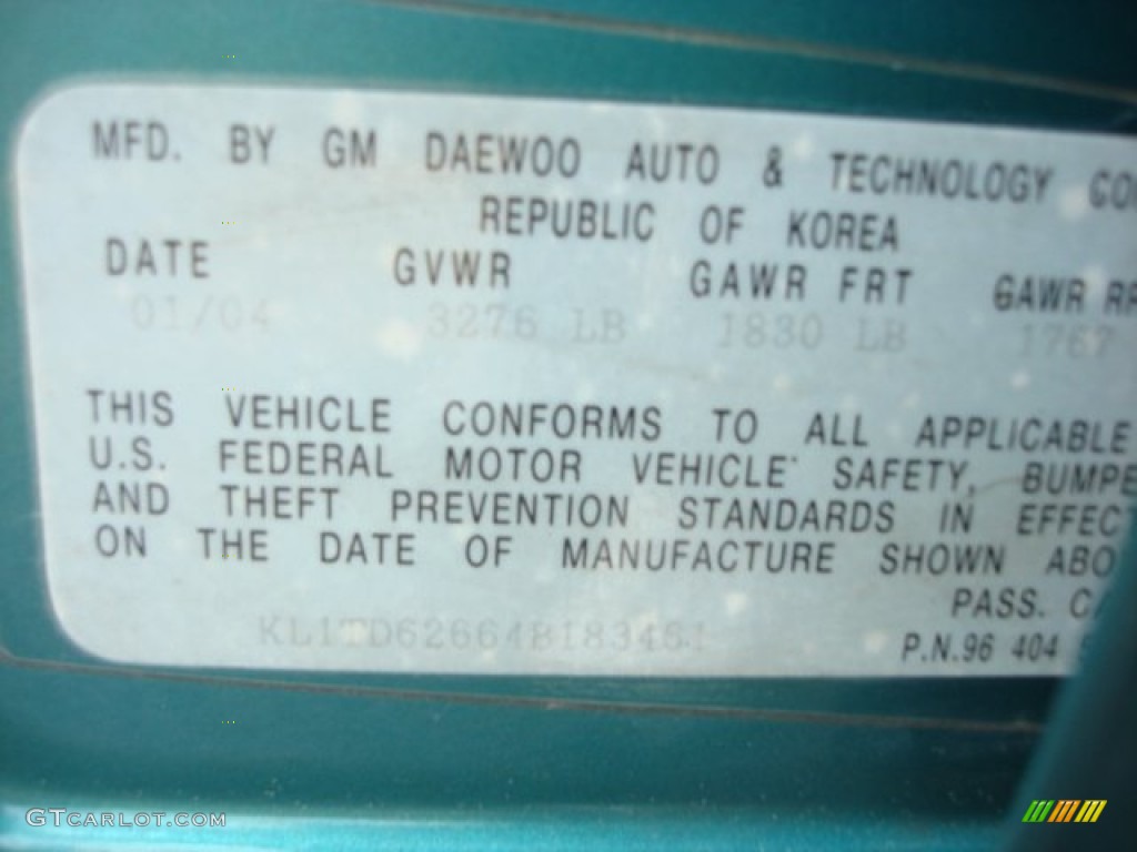 2004 Aveo Hatchback - Modern Green / Gray photo #23