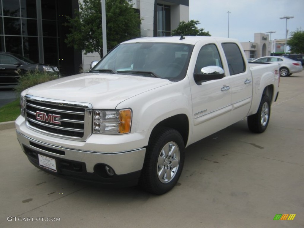 2012 Sierra 1500 SLE Crew Cab 4x4 - White Diamond Tricoat / Ebony photo #1