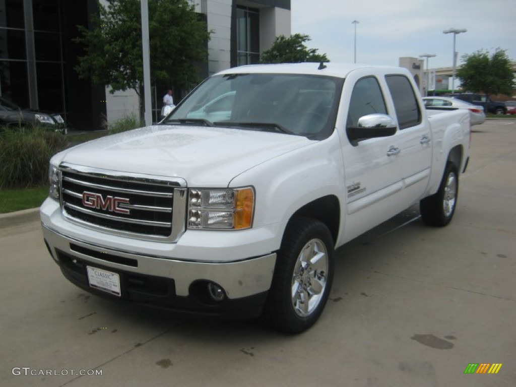 2012 Sierra 1500 SLE Crew Cab - Summit White / Ebony photo #1