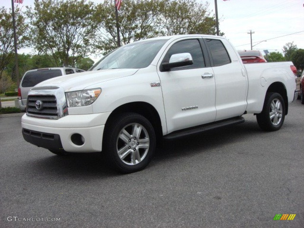 2007 Tundra Limited Double Cab 4x4 - Super White / Beige photo #7