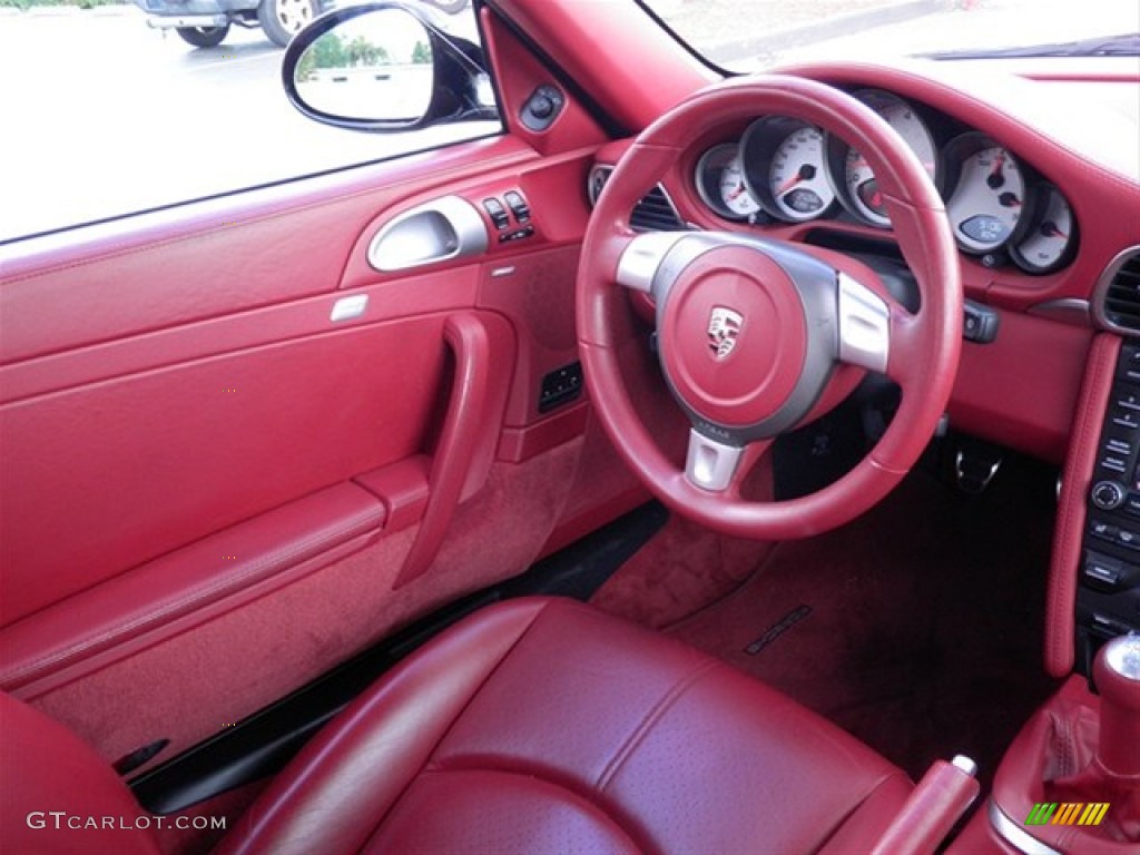 2009 Porsche 911 Carrera 4S Cabriolet Carrera Red Steering Wheel Photo #63750501