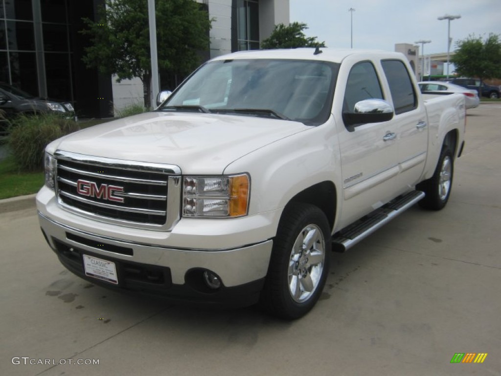 2012 Sierra 1500 SLE Crew Cab 4x4 - White Diamond Tricoat / Ebony photo #1