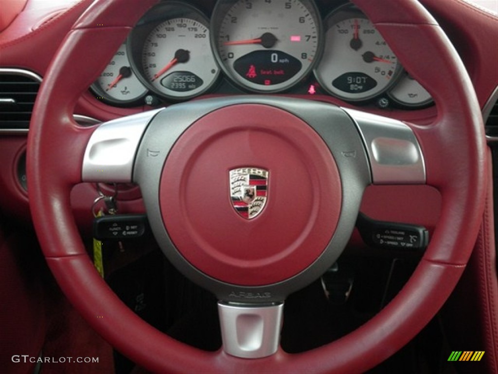 2009 Porsche 911 Carrera 4S Cabriolet Carrera Red Steering Wheel Photo #63750528