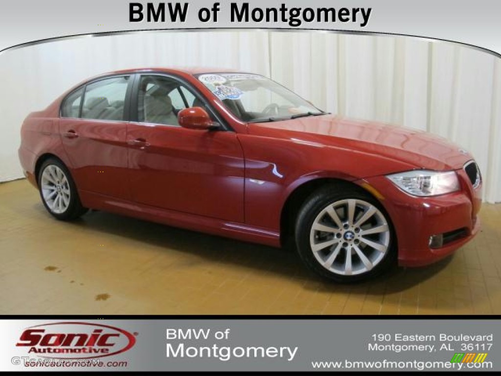 2009 3 Series 328i Sedan - Crimson Red / Oyster Dakota Leather photo #1