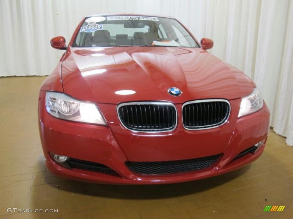 2009 3 Series 328i Sedan - Crimson Red / Oyster Dakota Leather photo #3