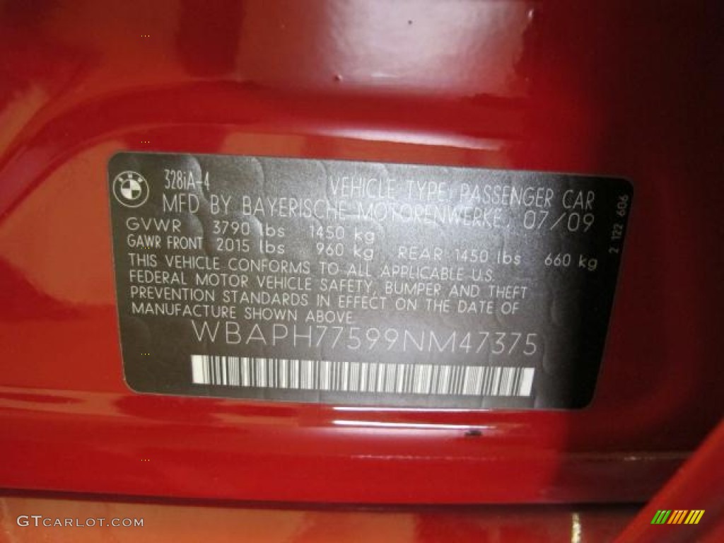 2009 3 Series 328i Sedan - Crimson Red / Oyster Dakota Leather photo #20