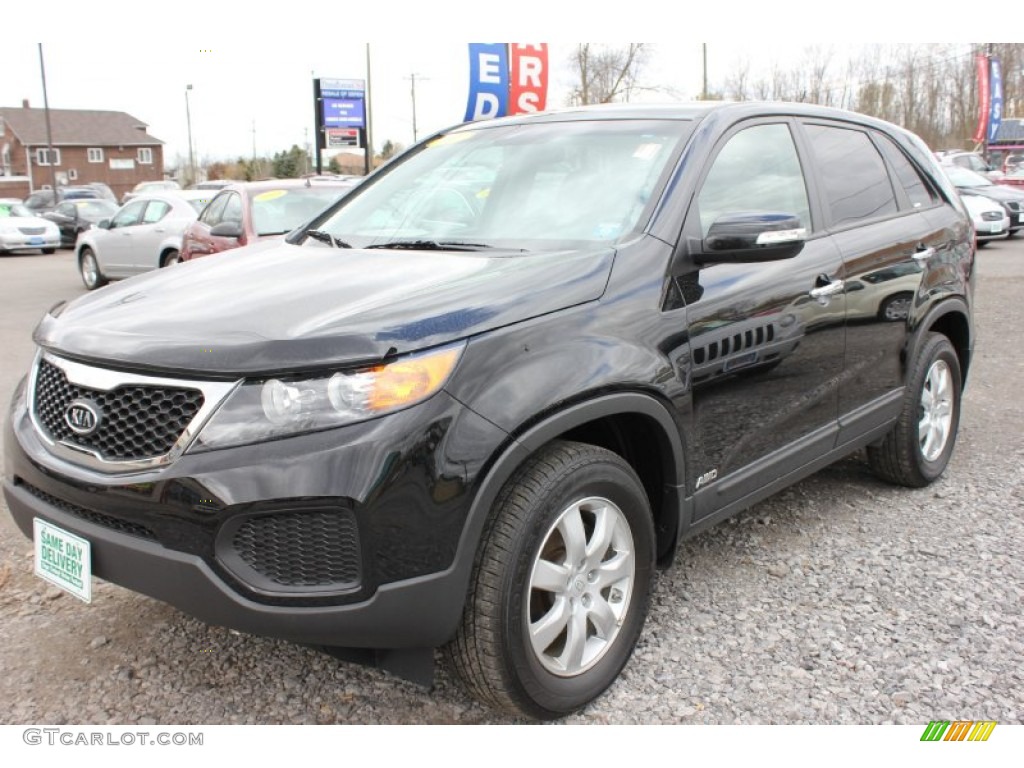 2011 Sorento LX AWD - Ebony Black / Black photo #1