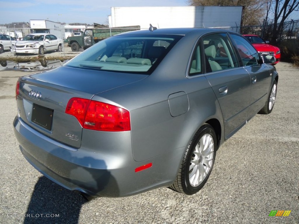 2008 A4 2.0T quattro Sedan - Quartz Grey Metallic / Light Gray photo #7