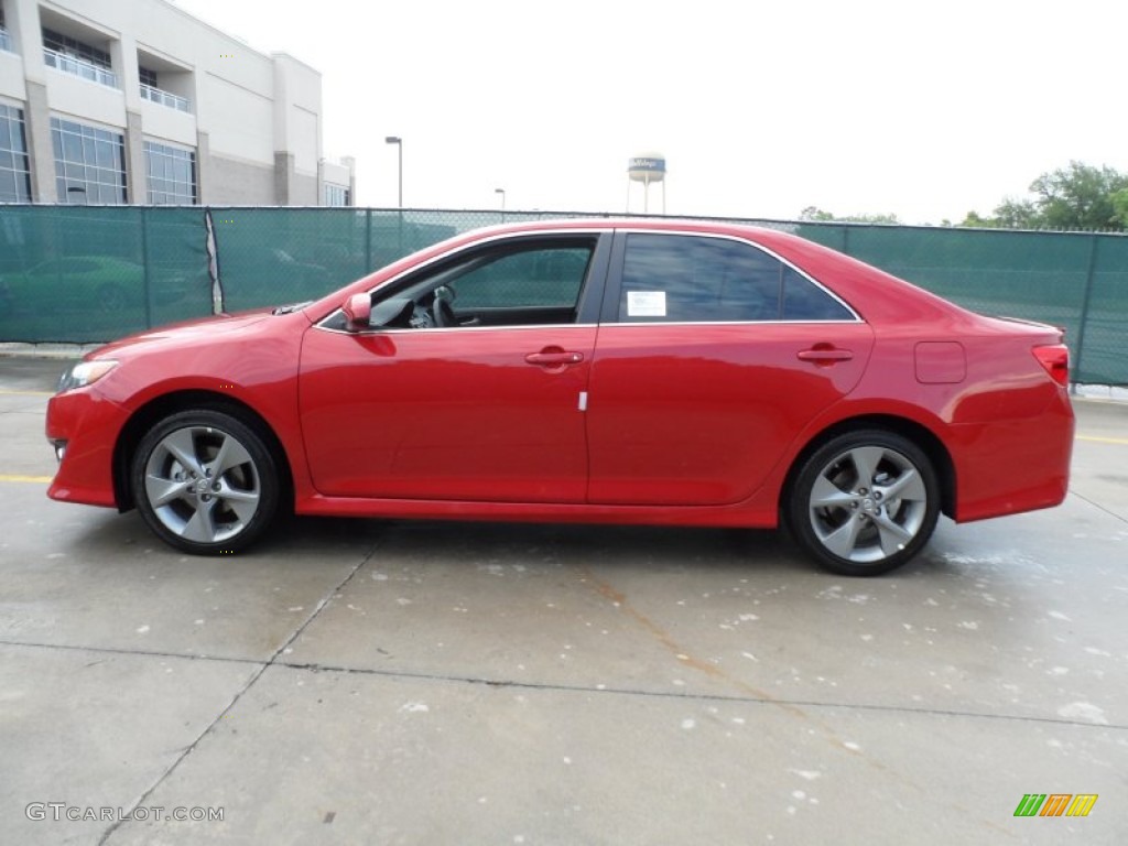 2012 Camry SE V6 - Barcelona Red Metallic / Black/Ash photo #6