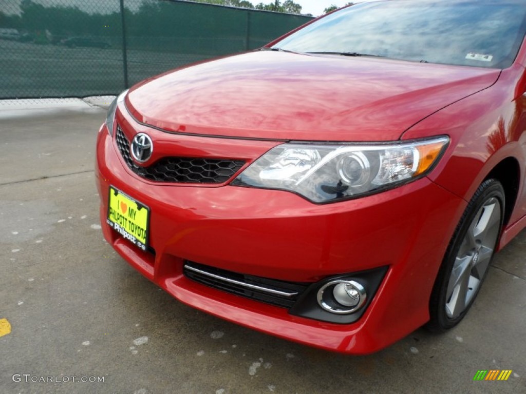 2012 Camry SE V6 - Barcelona Red Metallic / Black/Ash photo #10