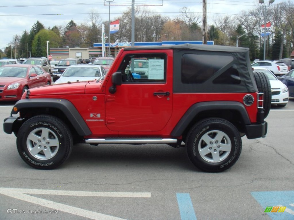 2009 Wrangler X 4x4 - Flame Red / Dark Slate Gray/Medium Slate Gray photo #1