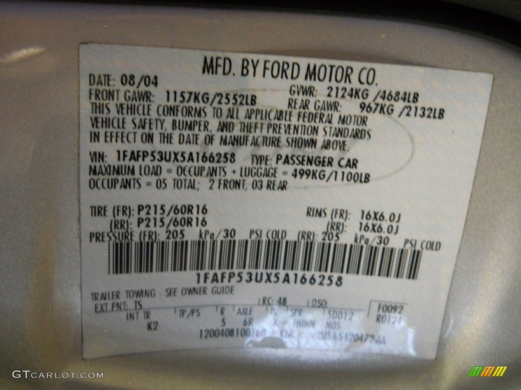 2005 Taurus SE - Silver Frost Metallic / Medium/Dark Flint photo #23