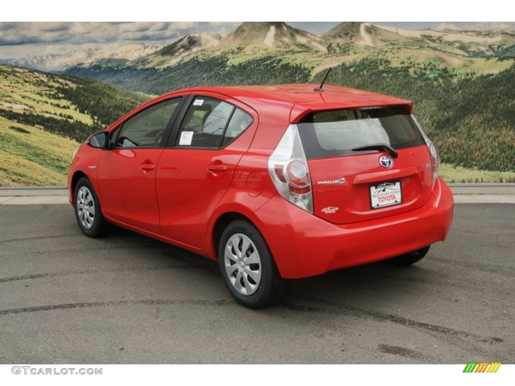 2012 Prius c Hybrid Two - Absolutely Red / Light Blue Gray/Black photo #2